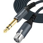 Twozoh XLR Female to 1/4 TRS Cable 0.3M, Braided 6.35mm Stereo Jack balanced to 3pin XLR Microphone Cable (Professional/HiFi)