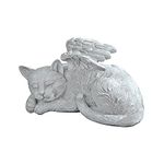 Design Toscano QL6080 Cat Angel Pet Memorial Grave Marker Tribute Statue, 25.5 cm, Polyresin, Stone Finish, Gray