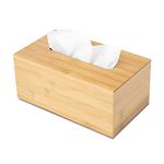 JUSK Design Tissue Box Holder, Modern, Minimalist, and Durable Wooden Tissue Box with Sliding Bottom, Easy-Refill Premium-Quality Bamboo Tissue Box Cover, Fits 184-Count Box, Rectangular