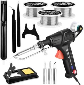 VEEVIIY Soldering Gun Kit, Upgrade 120W Adjustable Temp Multi-Function Soldering Iron Set, Soldering Iron Kit for Electronics Welding Repair (11-Piece Set) (Black)