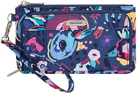 Travelon RFID Blocking Phone Clutch Wallet, Mod Floral, 8.25 x 4.5 x 1, Rfid Blocking Phone Clutch Wallet