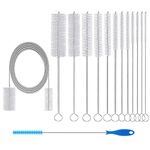 Cleaning Brush Set, Long Flexible Pipe Brush and 12Pcs Tube Brush Kettle Spout Brush Pipe Cleaners Cleaning Brush for Home Kitchen Drain Pipe