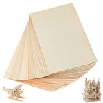 YOUNTHYE 24PCS Unfinished Plywood Sheets, 300x200x2mm Balsa Wood Sheets, Rectangular A4 Wood Sheets for Wood Craft Painting Engraved Model Making Projects