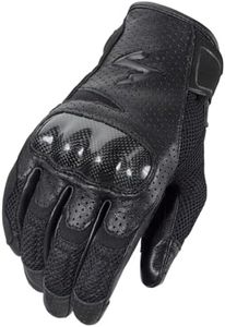 ScorpionEXO Vortex Air Motorcycle Riding Gloves Carbon Fiber Knuckles Touchscreen Compatible (Black - 2X-Large)