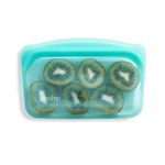 Stasher 100% Silicone Reusable Food Bag, Snack Storage Size, 4.5-inch (9.9-ounce), Aqua