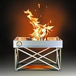 Campfire Defender Protect Preserve Pop-Up Fire Pit | Portable and Lightweight | Fullsize 24 Inch | Never Rust FirePit Silver Pop-Up Pit