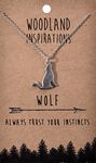 Shag Wear Woodland Nature Inspirations Quote Necklace (Wolf Pendant)