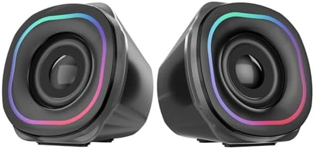 Portronics in Tune 5 12W Portable USB Powered Wired Speaker with Volume Control, 3.5mm AUX in, HD Sound, 2.0 Channel, RGB Lights Controls, Multimedia Speaker for PC, Gaming, Desktop and Laptop(Black)