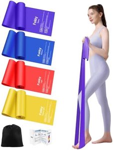 Fokky Elastici Fitness [Set di 4], 1.5M Elastico Fitness con 4 Livelli di Resistenza, Elastici Palestra con Borsa per il Trasporto, Bande Elastiche Fitness per Pilates Yoga Fitness Crossfit
