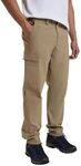 Mountain Warehouse Trek Stretch Mens Trousers - Lightweight Trousers, Stretchable Bottoms, Elastic, Easy to Pack Hiking Pants -for Travelling Dark Beige 32W