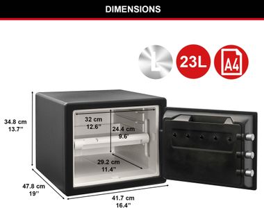 Master Lock Fireproof Waterproof Safe, 23L Security Box