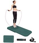LERYG Jump Rope Mat Shockproof Exercise Skipping Mat All-Purpose Extra Thick High Density Anti-Tear Exercise Yoga Mat, Balance Pad Non Slip Jump Rope Mat for Indoor and Outdoor (Green)
