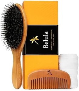 Premium Boar Bristle Hair Brush for Thick Hair Set. Hairbrush for Women With Thick, Long or Curly Hair. Restores Hair's Shine and Health. Comb, Travel Bag & Spa Headband Included
