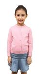 SMILING PINKER Little Girls Crewneck Cardigans Button Knitted Uniform Sweaters(6-7 Years,Pink)