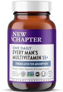 New Chapter Multivitamin for Men 50 Plus - Every Man's One Daily 55+ with Fermented Probiotics + Whole Foods + Astaxanthin + Vitamin D3 + B Vitamins + Organic Non-GMO Ingredients - 96ct