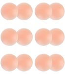 6 Pairs Nipple Covers for Women Pasties Nipple Covers Reusable Adhesive Invisible Silicone Covers Round Pasties, 6 Pair Round, One Size