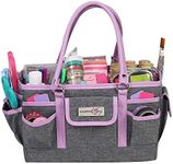 Everything Mary Craft Bag Organizer Tote, Purple - Storage Art Caddy for Sewing & Scrapbooking - Crafts Supply Carrier w/Handle for Supplies & Tools Organization for School, Medical, Office