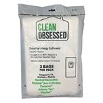 Clean Obsessed H-10 Replacement Bags for Nutone, Canavac, Johnny Vac & Hayden Central Vacuums, Includes 3 H-10 HEPA Cloth-Like Bags