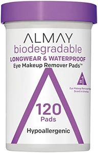 Almay Biodegradable Makeup Remover Pads, Longwear & Waterproof, Hypoallergenic, Fragrance-Free, Dermatologist & Ophthalmologist Tested, 120 count