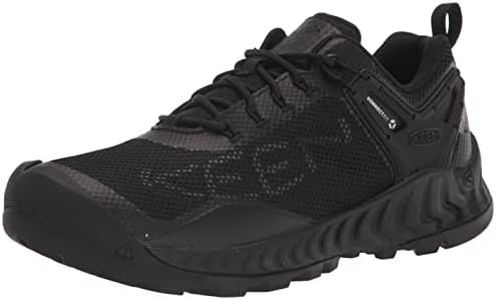 KEEN Men's NXIS Evo Low Height Waterproof Fast Packing Hiking Shoes, Triple Black, 14