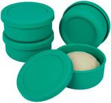 BELLE VOUS Pizza Dough Ball Box Set with Lids (4 Pack) - Silicone Stackable Dough Proofing Containers - Pizza Dough Fermentation Bowl for Home Kitchen