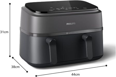 Philips Dual Basket Airfryer 3000 Series, 9L – 2 Drawer, Rapid Air, Breakfast Kit