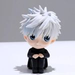 Blue Aura Jujutsu Kaisen Gojo Action Figure Height -8.5cm PVC Multicolour Collectible | Gojo Mini Sitting No Mask