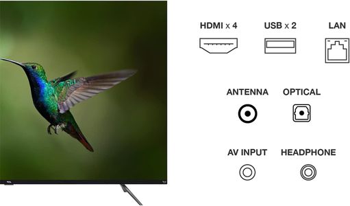 TCL 55" QLED 4K Fire TV – HDR10+, Dolby Vision & Atmos, Alexa, Black