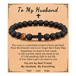 PINKDODO Fathers Day Gift from Wife, Husband Gifts from Wife, Birthday Christmas Valentines Day Gifts for Him Husband Mens Bracelets Valentines Day Gifts Ideas