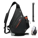 TUDEQU Sling Bag Men Crossbody,8 Pockets Sling Backpack Men Large,19L Mens Sling Bag Crossbody Bags for Men,Shoulder Bag Men