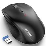 TECKNET Wireless Mouse for Laptop, 2.4G Wireless Computer Mouse with 3200 Adjustable DPI, 30 Months Battery, Ergonomic Grips, 6 Buttons Cordless Mouse, Portable Optical USB Mouse for PC, Laptop, Mac