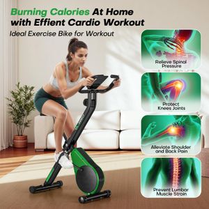 Folding Exercise Bike – 16-Level Adjustable Resistance