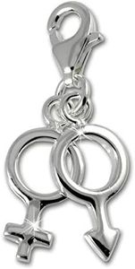 SilberDream 925 Ciondolo in Argento Sterling maschio/femmina simbolo ciondolo per bracciale catena orecchino FC3126
