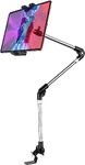 woleyi Car Seat Floor Tablet Holder Phone Mount, Heavy Duty Truck Seat Bolt Phone Clamp with Aluminum Long Arm, Vehicle Seat Rail Stand for iPad Pro 12.9 Air Mini, Galaxy Tabs, iPhone (4~13 inch)