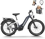 Himiway D5 Pro Electric Bike, 500W Mid-Drive, 960Wh & 48V 20Ah Battery & 80Miles/128Km Range Electric Bicycle for Adults, 400lbs Max Load, 25mph, Hydraulic Brakes, 9-Speed(D5Pro Step-Thru)