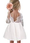 Topmaker Girl Toddler Full-Length Straight Tulle Tutu Lace Back Party Flower Girl Dress, #1white Short, 12-24 Months