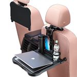 VRBFF 2 Packs Car Backseat Tray Table, Foldable Tray Seat Back Laptop Desk for Car Travel, Multifunctional Car Back Seat Food Tray, Car Table with Phone Holder, for Working, Writing, Eating, Traveling