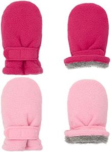 Baby Toddler Winter Warm Mittens Little Kids Sherpa Fleece Lined Gloves for Baby Girls Boys 2 Pairs