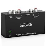 Jancane Phono Preamp for Turntable- Mini Electronic Audio Stereo Phonograph Preamplifier with RCA Input, RCA/TRS Output, Low Noise Operation, with 12 Volt DC Adapter