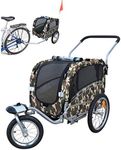 Polironeshop Argo Dog Cart Bicycle Trailer Animal Carrier Pet Bike Trolley with Door, camo, Small