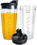 Nutri Ninja 24OZ Replacement Parts,QT 2Packs Nutri Ninja Replacement Cups with Sip & Seal Lids,710ML(24oz) Measuring Scale Cup Mug, FIT for Nutri Ninja Auto IQ Series Blenders