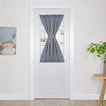 PANOVOUS Grey Door Curtain for Small Windows - Blackout French Door Window Curtains Perfect for Front Door, Side Windows Ideal for Privacy and Style 25x40 Inch 1 Panel with Tieback