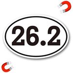 WZCNDIDI 26.2 Marathon Black Oval Magnet Decal, 4x6 Inches, Heavy Duty Automotive Magnet Stickers for Car Truck SUV(4x6 Inches, Black and White-26.2)