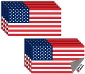 10 Pack American Flag Stickers - Made of 3M Vinyl - USA Patriotic Stickers - Bubble-Free Adhesive - Dishwasher Safe