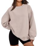 INFITTY Womens Sweaters Fall Cute O Neck Long Sleeve Casual Baggy Lightweight Pullover Streetwear Tops Coffee Gray 2XL