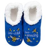 Snoozies! Pairables Bee Designs Womens Slippers Super Soft Sherpa Fleece Non Slip Sole Ladies Sizes 3-9 (Bee-utiful, uk_footwear_size_system, adult, women, alpha, medium, medium)