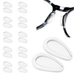 Ouligay 10 Pairs Silicone Glass Nose Pads for Glasses Adhesive Sunglasses Nose Pad Anti Slip Nose Pads Stick on Soft Eyeglasses Nose Bridge Pads Glasses Nose Grips for Eyeglasses Sunglasses