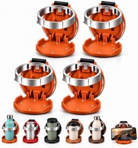 4PCS 2027 New Universal Foldable Car Cup Holder, Clip On Cup Holder for Car | 4'' Large Portable Multifunctional Vehicle Drink Holder, 2-In-1 Cushioning,Space-Saving,with Hook for Large Bottles & Cups