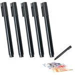 Kioiner 5 Pcs Money Checker Pens, Counterfeit Bill Detector Pens, Fake Money Marker with Clip Cap for Dollars Pounds Euros Pesos and Other Paper Bill Currencies