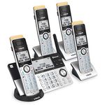 VTech IS8151-4 Answering System with 4 Handsets, Connect to Cell and Super Long Range, Silver/Graphite (IS8151-4S)